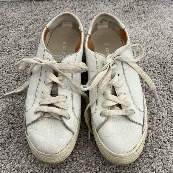White leather Soludos sneakers size 7 - Picture 1 of 3